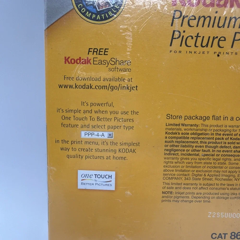 Kodak Premium Photo Paper 4x6, Lot of 2, Sealed 100 Sheets = 200 Sheets